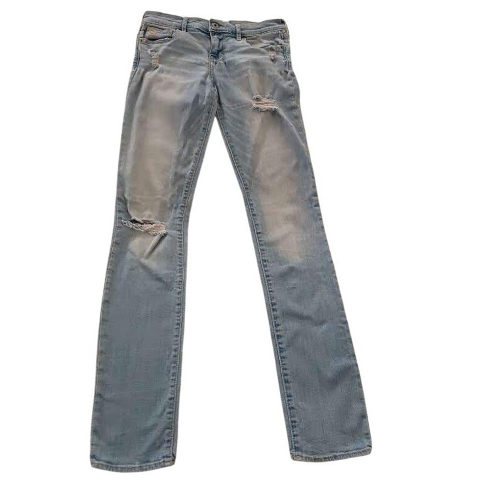 Abercrombie Distressed Super Skinny Jeans Light Wash Womens 24/25